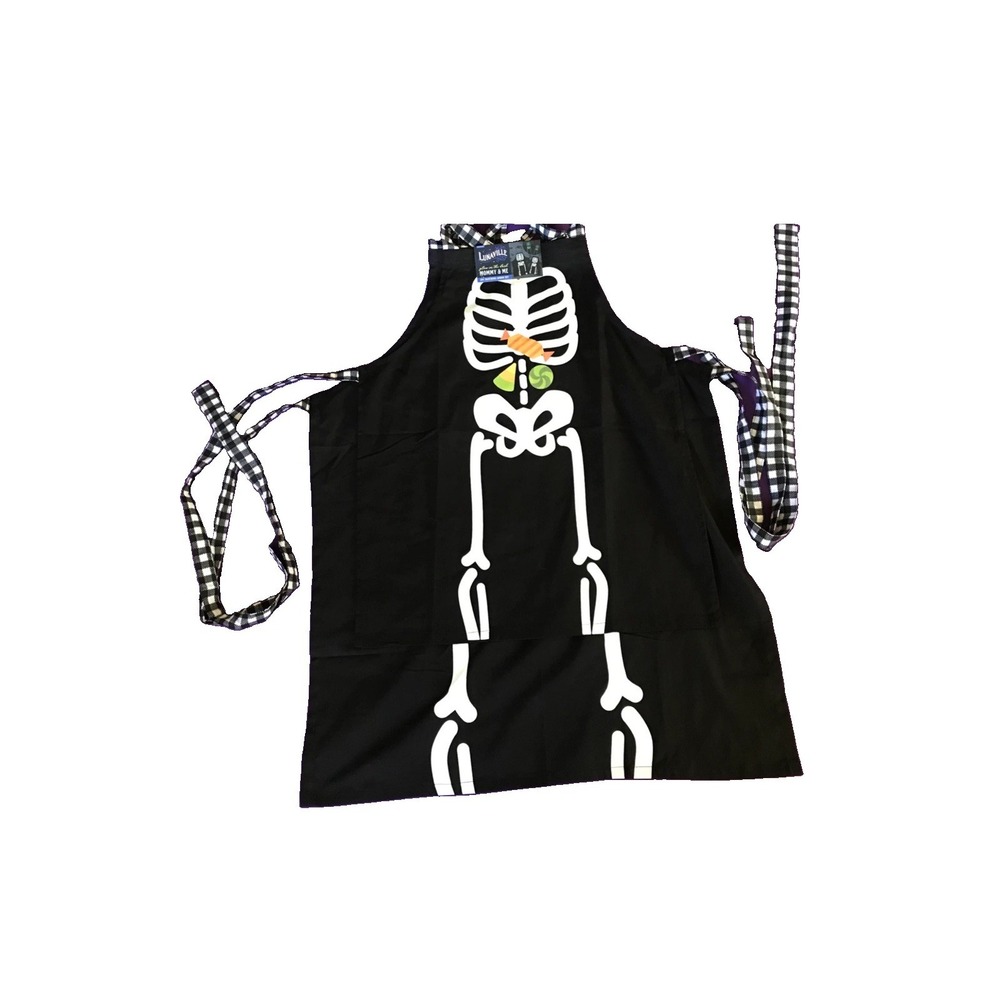 Lunaville Glow in the Dark Skeleton 2 pc (Mommy & Me) Matching Aprons - NEW